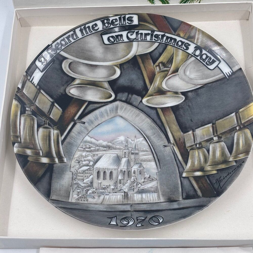 Vintage 1970 Seven Seas Traders Christmas Plate I Heard The Bells West Germany